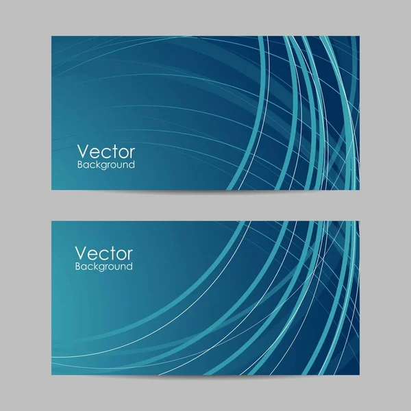 Ilustración vectorial de banners con ondas abstractas — Vector de stock