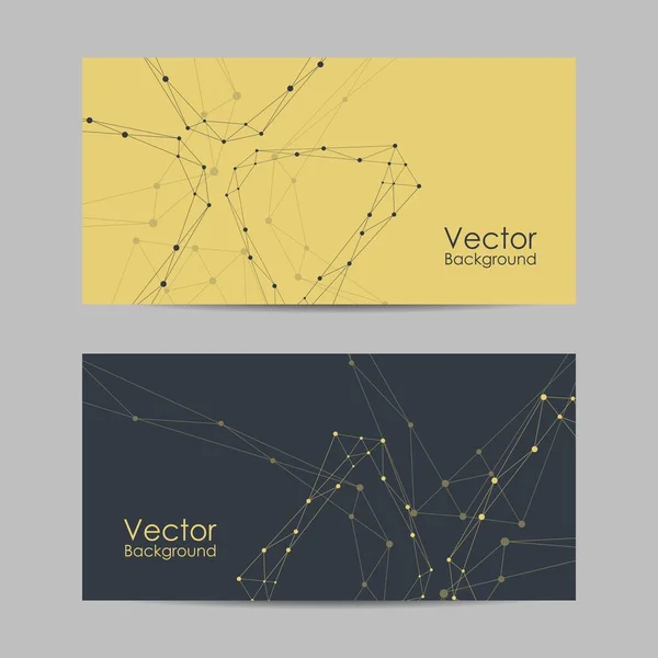 Set of banners with connected lines and dots. — Stock Vector