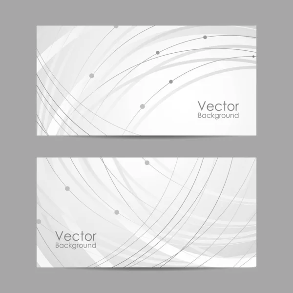 Conjunto de banners horizontales con curvas y puntos — Vector de stock