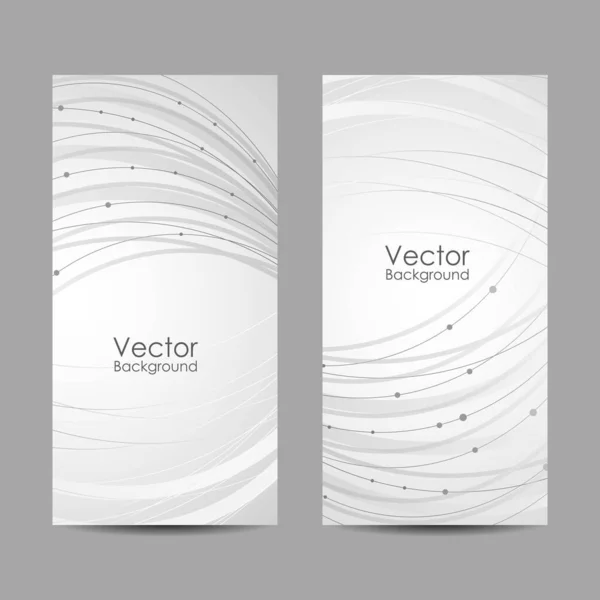 Set of vertical banners with curves and dots — Stock Vector