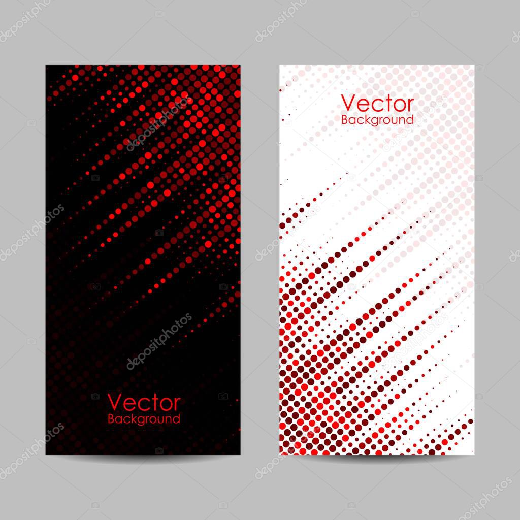 Set of banners with dots. Vector illustration