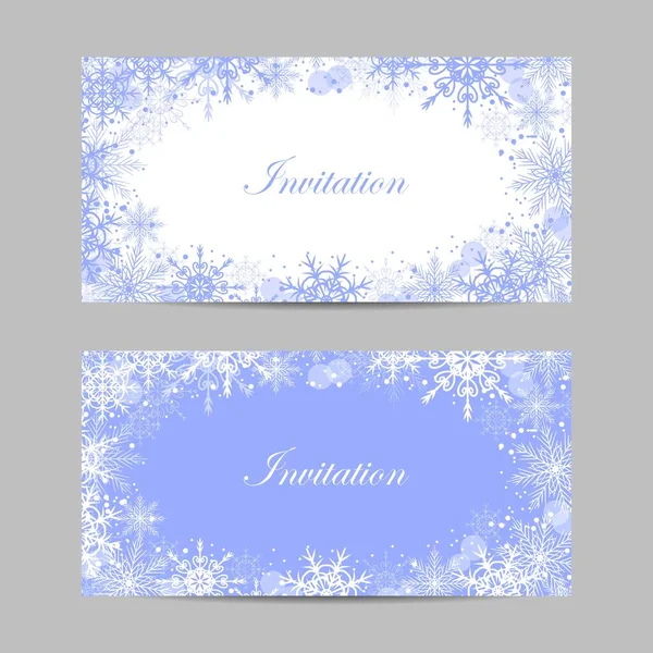 Set of vector banners with winter pattern — Stock Vector