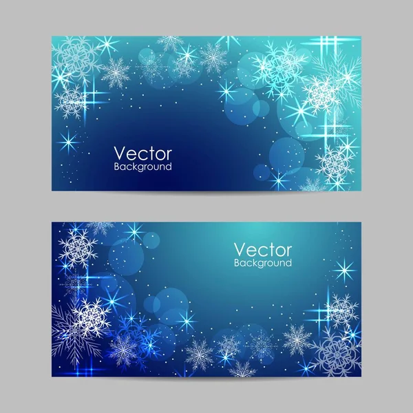 Vektor-Banner mit Sternen und Schneeflocken — Stockvektor
