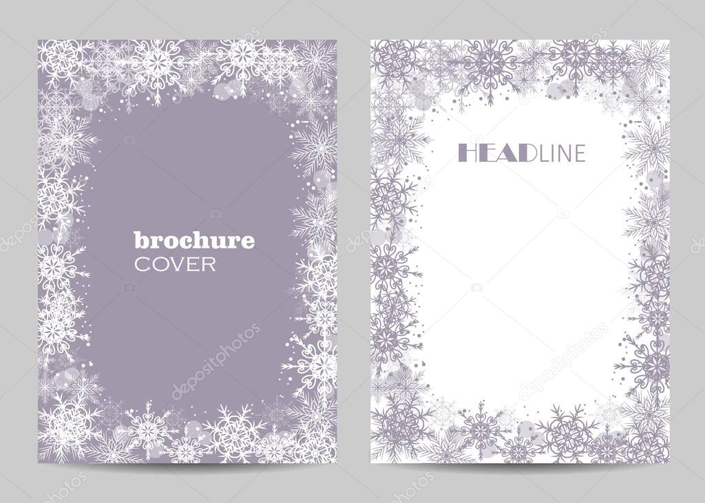 Modern brochure cover design with winter pattern