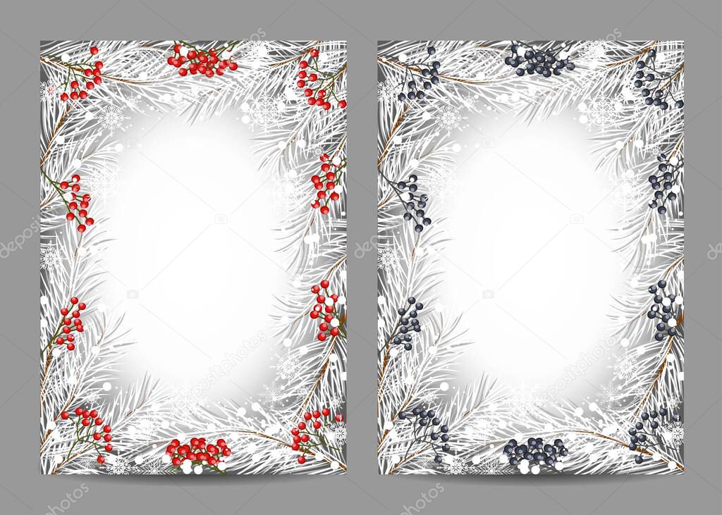 Modern brochure cover design with winter pattern