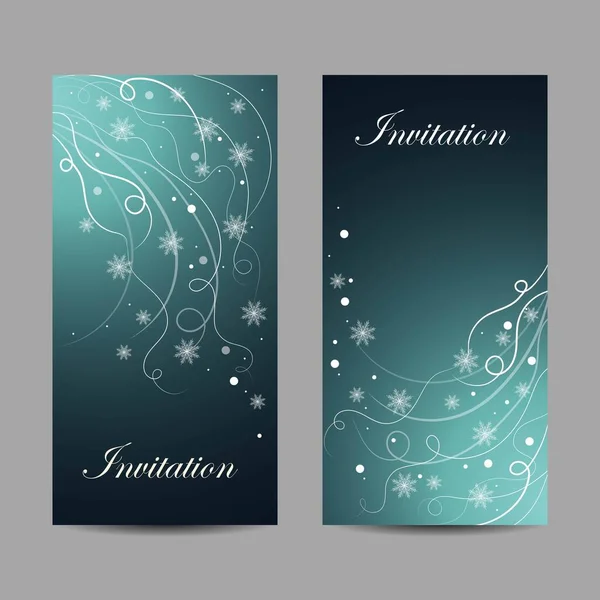Beautiful winter banners with snowflakes and swirl — Stock Vector