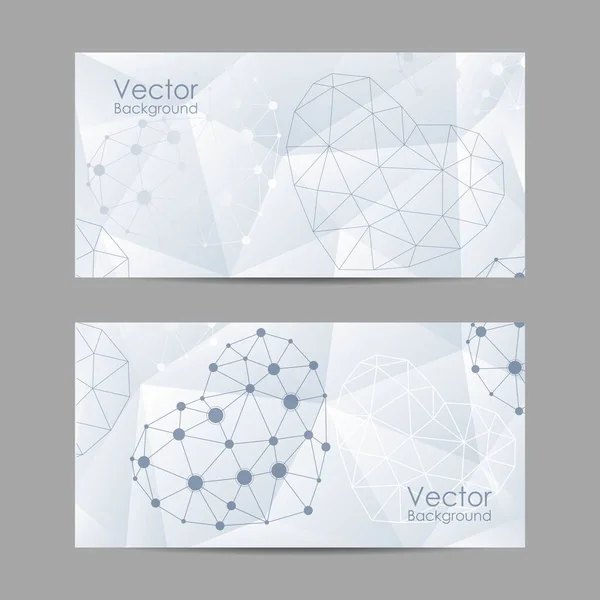 Set horizontale banners met abstracte harten Vectorbeelden