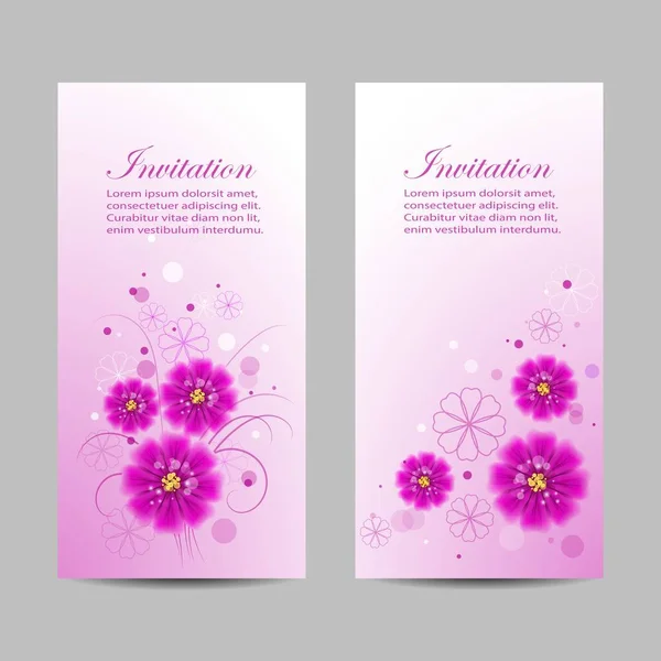 Set vertikaler Banner mit schönen Blumen — Stockvektor