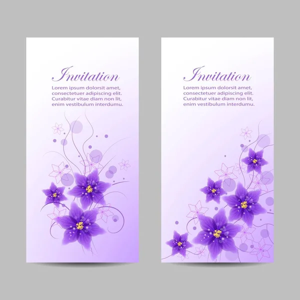 Set verticale banners met mooie bloemen — Stockvector