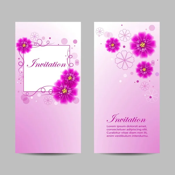 Conjunto de pancartas verticales con hermosas flores — Vector de stock