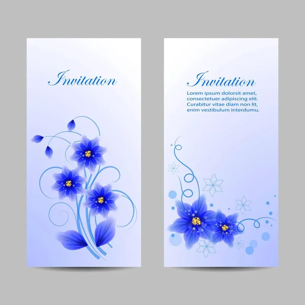 Conjunto de pancartas verticales con hermosas flores — Vector de stock