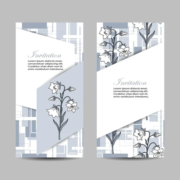 Ensemble de bannières verticales avec de belles fleurs — Image vectorielle