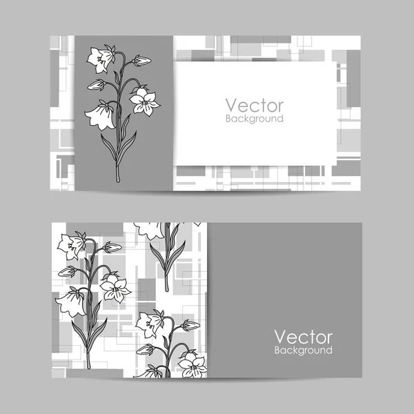 Set der Banner mit schönen Blumen — Stockvektor