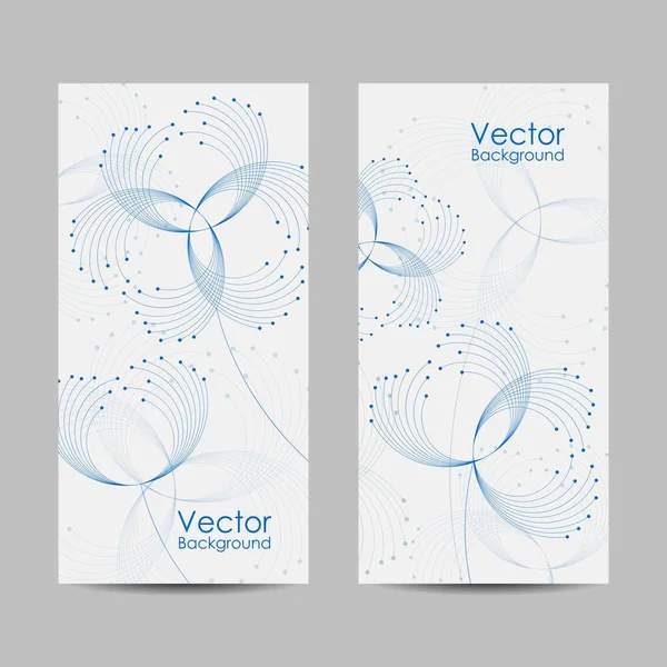 Conjunto de banners com linhas e pontos conectados. — Vetor de Stock