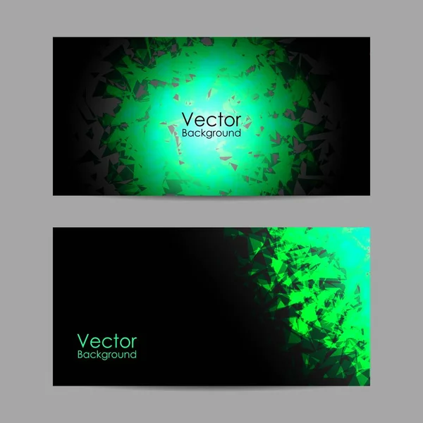 Set von Vektorbannern mit polygonalem Hintergrund — Stockvektor