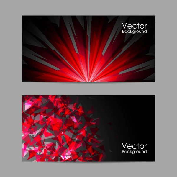 Conjunto de banners vetoriais com fundo poligonal — Vetor de Stock