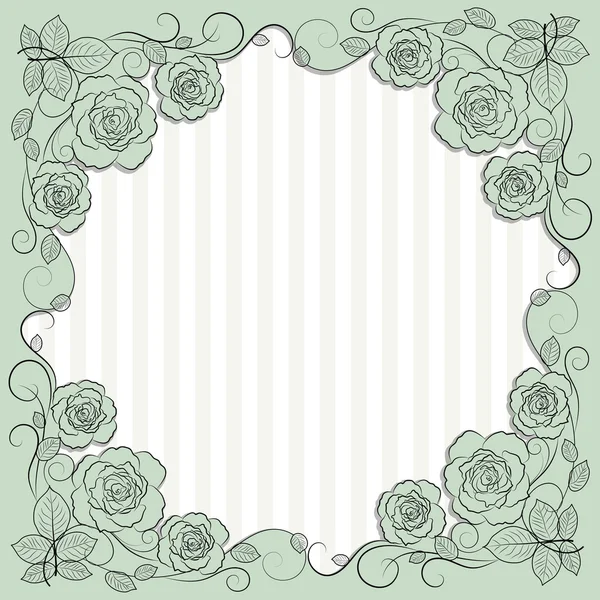 Vintage paper frame with floral pattern for use in your design. — Stock Vector