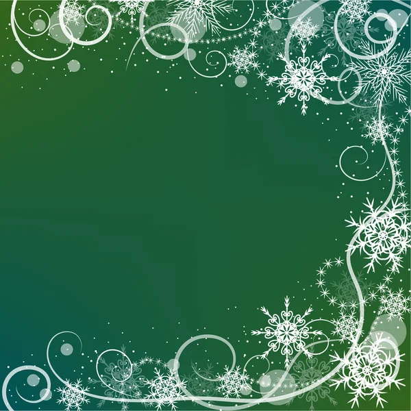 Carte de voeux d'hiver avec cadre en flocons de neige — Image vectorielle