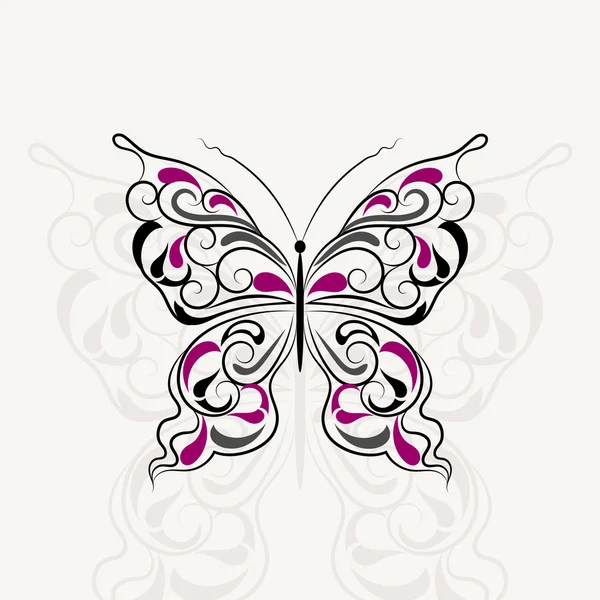 Vintage pattern in shape of a butterfly — Stock Vector