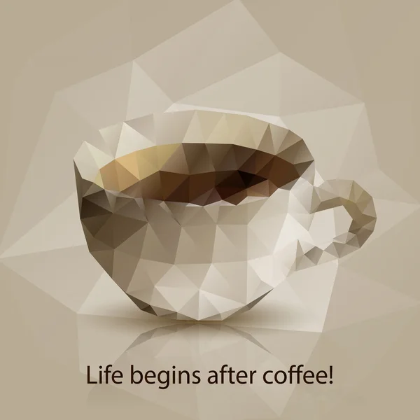 Triángulo taza de café — Vector de stock