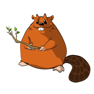 Beaver illüstrasyon karikatür