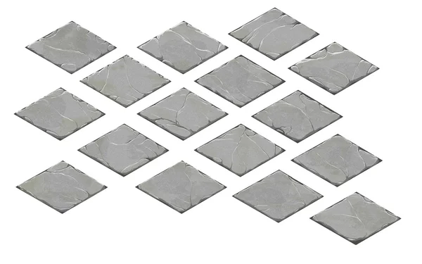 Satz isometrischer Steinplatten — Stockfoto