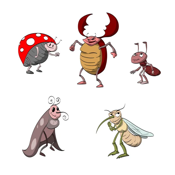 Conjunto de bugs de desenhos animados —  Vetores de Stock