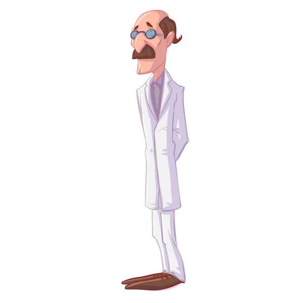 Colorful Vector Illustration Cartoon Doctor Mustache — Διανυσματικό Αρχείο