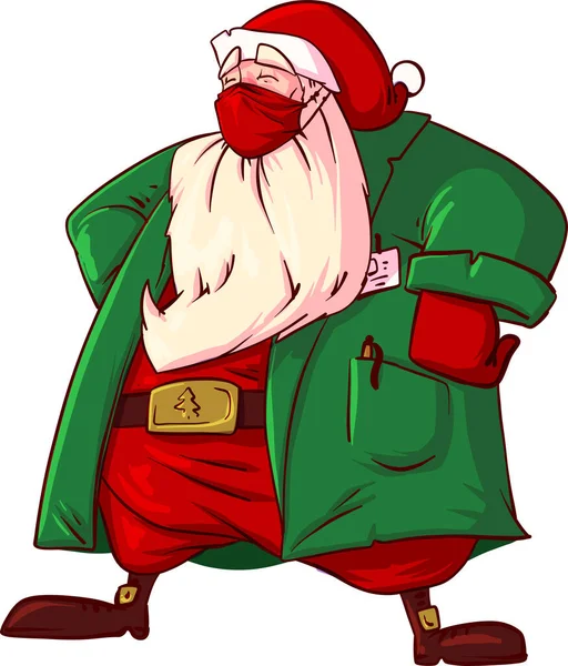 Colorful Vector Illustration Cartoon Doctor Santa — Stock vektor