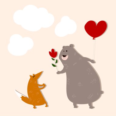 Bir ayı bir tilki aşık