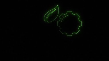 Green Eco Gear Animated Icon 4K Motion Graphics title and logo friendly backdrop