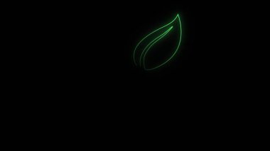 Smooth Gradient Green Neon Eco Energy Icon Animation 4K Motion Graphics universal abstract loop background