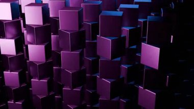 Yumuşak Akış Mor Küp Soyut 4K Hareket Grafikleri Evrensel Soyut Döngü Arkaplanı