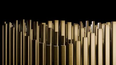 Çok Yönlü Altın Soyut Sütunlar 4K Hareket Grafikleri Döngüsü