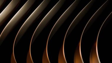 Pürüzsüz Gül Altın Metalik Dalga Döngüsü Dinamik Hareket Arkaplanı Zarif Görseller ve Dijital Görüntüler için Soyut Eğriler