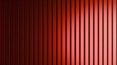 Koyu kırmızı ve turuncu bir gradyan içinde dalgalanan dikey çubukların yer aldığı gelişmiş bir 4K döngü animasyonu deneyin. Kusursuz akan hareket sunumlar, web siteleri ve dijital görüntüler için dinamik ve modern bir zemin oluşturur.