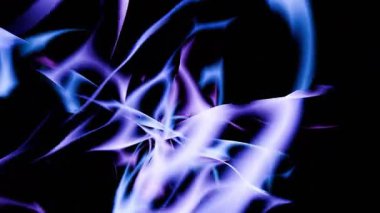 Göz kamaştırıcı 4K soyut döngü, parlak mor ve mavi enerjiyle karanlık bir arkaplanda dönüyor. Kusursuz hareket, modern sunumlar, web siteleri ve video arkaplanları için çok yönlü.