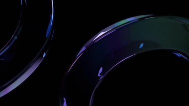 Göz kamaştırıcı 4K soyut döngü, parlak mor ve mavi enerjiyle karanlık bir arkaplanda dönüyor. Kusursuz hareket, modern sunumlar, web siteleri ve video arkaplanları için çok yönlü.