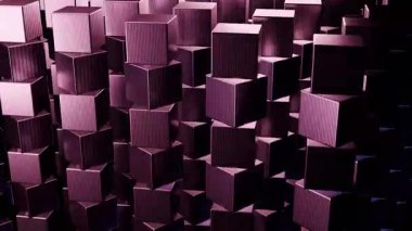 Işığı ve gölge efektlerini vurgulayan dinamik hareketli grafiklerle eşleştirilmiş, karmaşık dikey çizgiler oluşturan canlı mor gradyan plan. Ön yükleme