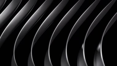 Teknolojik Yenilik Özeti Veri Akımı ve Lüks Mesleki İçerik İçin Dinamik Gümüş Metalik Dalga Döngüsü Grafikleri Arkaplanı