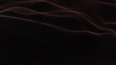 Rose Gold Partikül Dalgası Dijital Hareket Grafikleri Teknoloji Veri ve Bağlantı Teması İçin Geleceğin Soyut Değişken Dot Izgarası