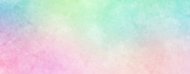 Yumuşak pastel renk eğimine sahip soyut dokulu yüzey, pembe, yeşil ve mavi renkleri harmanlıyor. Kopya alanı ve genel arka plan kullanımı için temiz, modern estetik ideal.