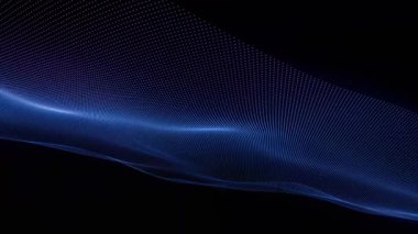 Parlak Dinamik Mor Parçacık Alanı Dalga Hareketi Soyut Görselleştirme Veri Akışı ve Dijital Ağ Bağlantıları