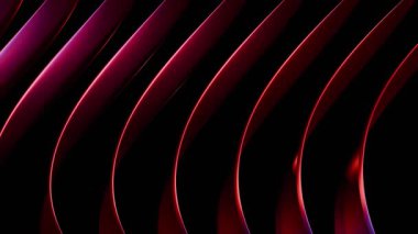 Modern Dijital Görsel Görüntüler için Kırmızı Mor Metalik Dalga Döngüsü Grafikleri Soyut Tasarım Dinamik Akış Kurdeleleri
