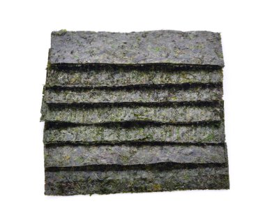 Deniz yosunu, arka planda kızarmış deniz yosunu