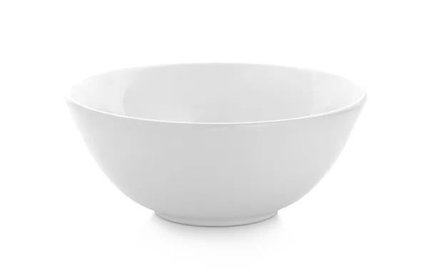 Beyaz arka planda boş beyaz kase izole