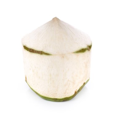 beyaz zemin üzerine Hindistan cevizi suyu içecek