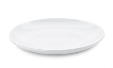 Boş plaka beyaz arkaplanda izole edildi