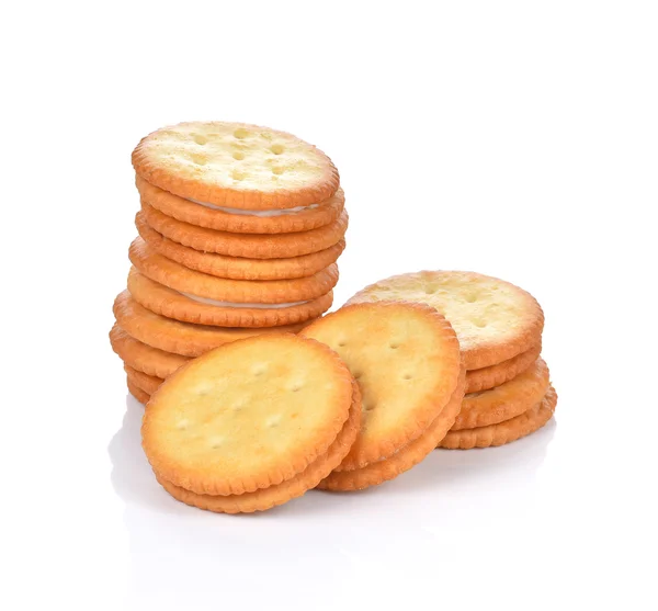 Cracker cookie, fehér háttér — Stock Fotó