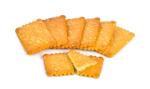 Cracker izolované na bílém pozadí — Stock fotografie